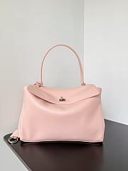 Balenciaga Rodeo Medium Handbag in Smooth Calfskin Pink Silver Hardware - 35x23x11cm - 2