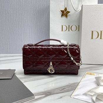 My Dior Mini Bag Burgundy Patent Cannage Calfskin - 21x11.5x4.5cm