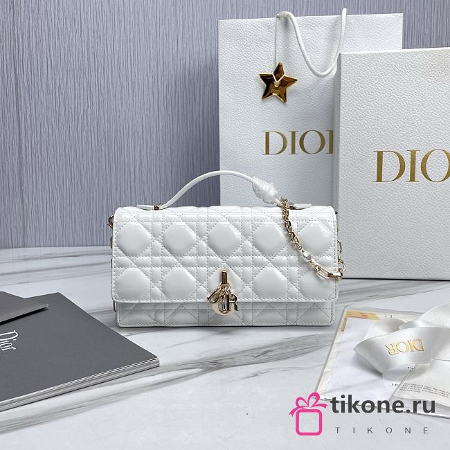 My Dior Mini Bag White Patent Cannage Calfskin - 21x11.5x4.5cm - 1