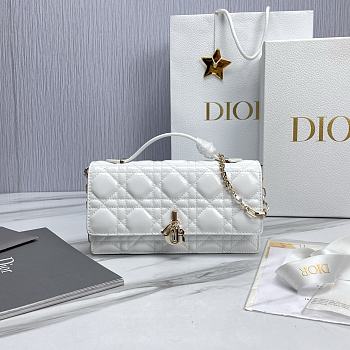 My Dior Mini Bag White Patent Cannage Calfskin - 21x11.5x4.5cm