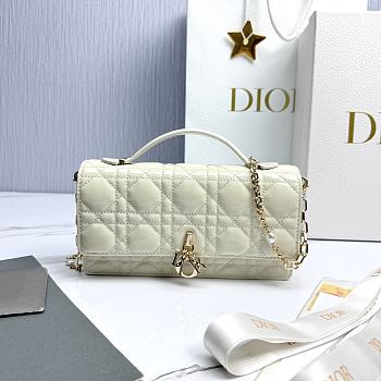 My Dior Mini Bag Off White Patent Cannage Calfskin - 21x11.5x4.5cm