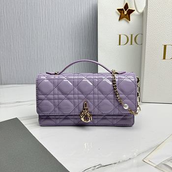 My Dior Mini Bag Purple Patent Cannage Calfskin - 21x11.5x4.5cm