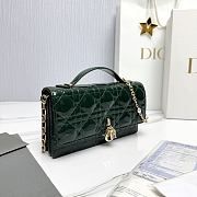 My Dior Mini Bag Green Patent Cannage Calfskin - 21x11.5x4.5cm - 2