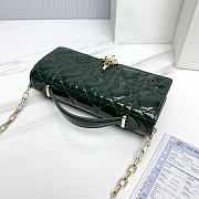 My Dior Mini Bag Green Patent Cannage Calfskin - 21x11.5x4.5cm - 3