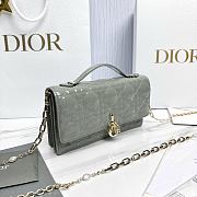My Dior Mini Bag Stone Gray Patent Cannage Calfskin - 21x11.5x4.5cm - 4