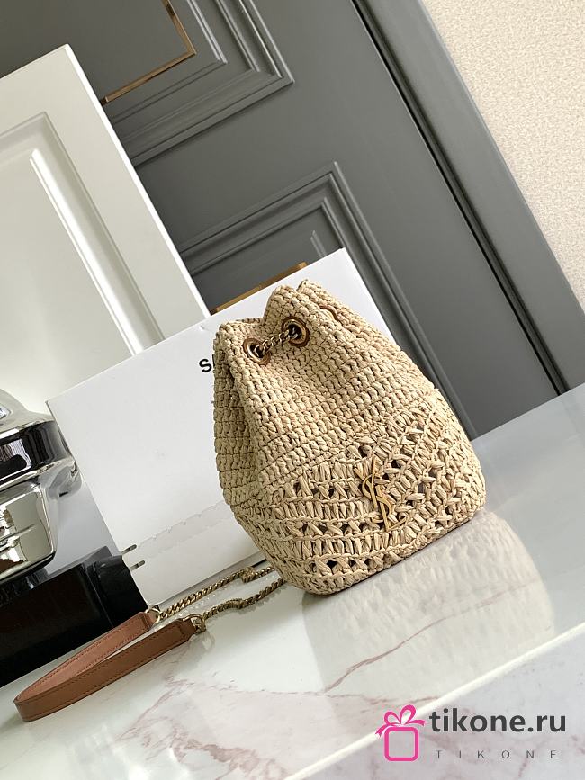 Ysl Joe Mini Bucket Bag Raffia - 19x13x13cm - 1