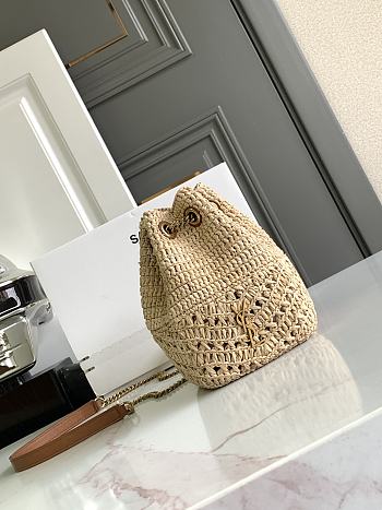 Ysl Joe Mini Bucket Bag Raffia - 19x13x13cm