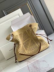 YSL Medium Jamie Shopping In Raffia Natural And Brick - 35x35x10cm - 6
