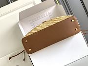 YSL Medium Jamie Shopping In Raffia Natural And Brick - 35x35x10cm - 2