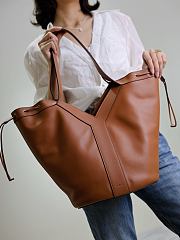 YSL Y Large Hobo in Leather Brown - 35x25x15cm - 3