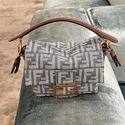 Fendi Mamma Baguette Small Blue Denim Effect FF Jacquard Mini Bag - 16x13x10cm - 2