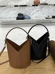 YSL Y Top Handle Bucket In Leather Brown - 25x22-34x3-15cm - 6