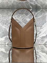 YSL Y Top Handle Bucket In Leather Brown - 25x22-34x3-15cm - 5