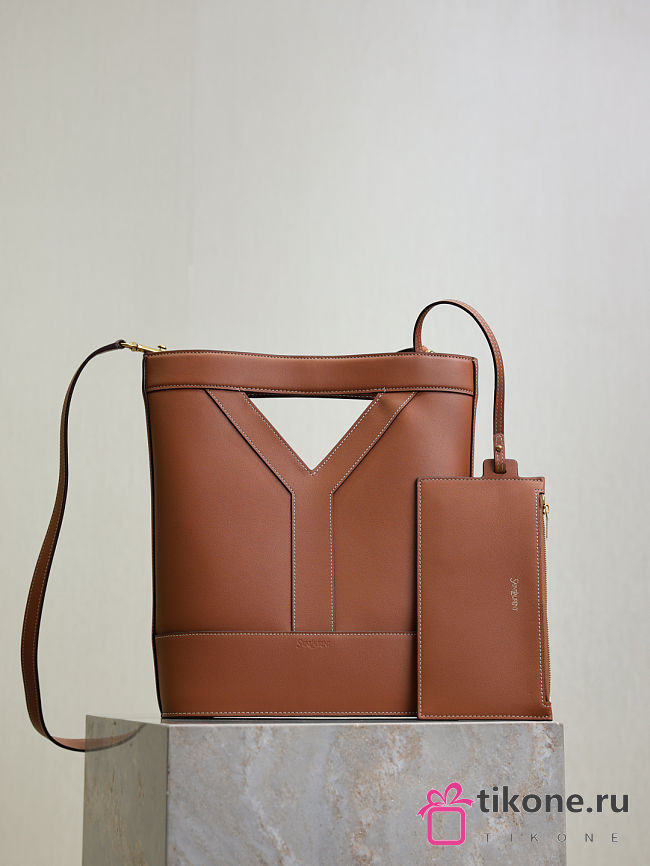 YSL Y Small Bucket in Brown - 29.5×23×3-8.5cm - 1