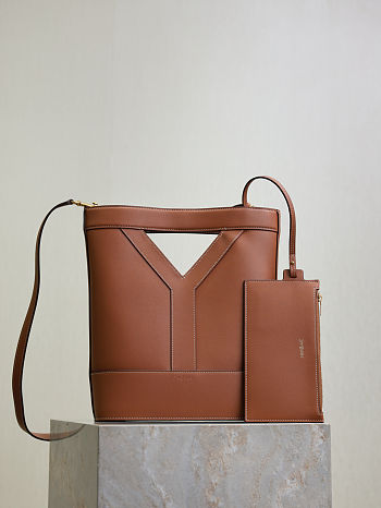 YSL Y Small Bucket in Brown - 29.5×23×3-8.5cm