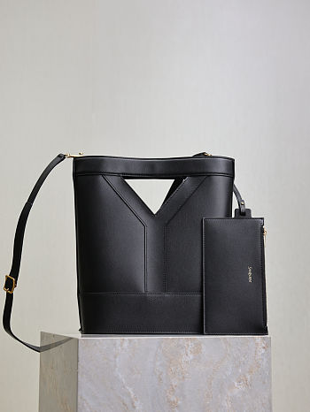 YSL Y Small Bucket in Black - 29.5×23×3-8.5cm