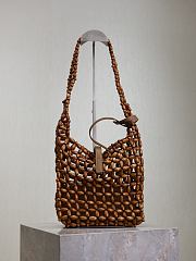 YSL Le 5 A 7 Small In Wood Beads Light Wood - 23x22x8.5cm - 5