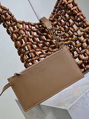 YSL Le 5 A 7 Small In Wood Beads Light Wood - 23x22x8.5cm - 2