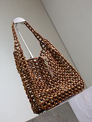 YSL Le 5 A 7 Large In Wood Beads Light Wood - 35x30x10cm - 3