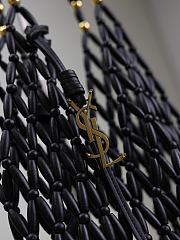 YSL Supple Bucket In Wood Beads Black - 44x15x15cm - 5