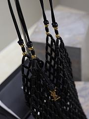 YSL Supple Bucket In Wood Beads Black - 44x15x15cm - 4