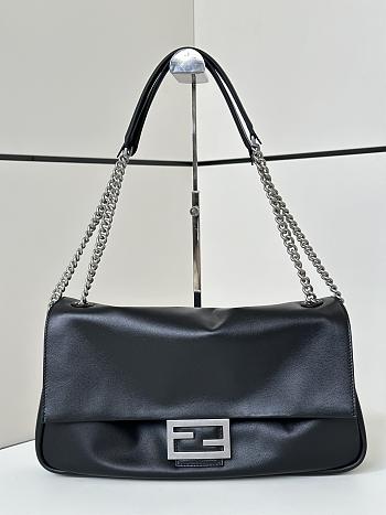 Fendi Baguette Chain Large Leather Black - 40x7x18.5cm