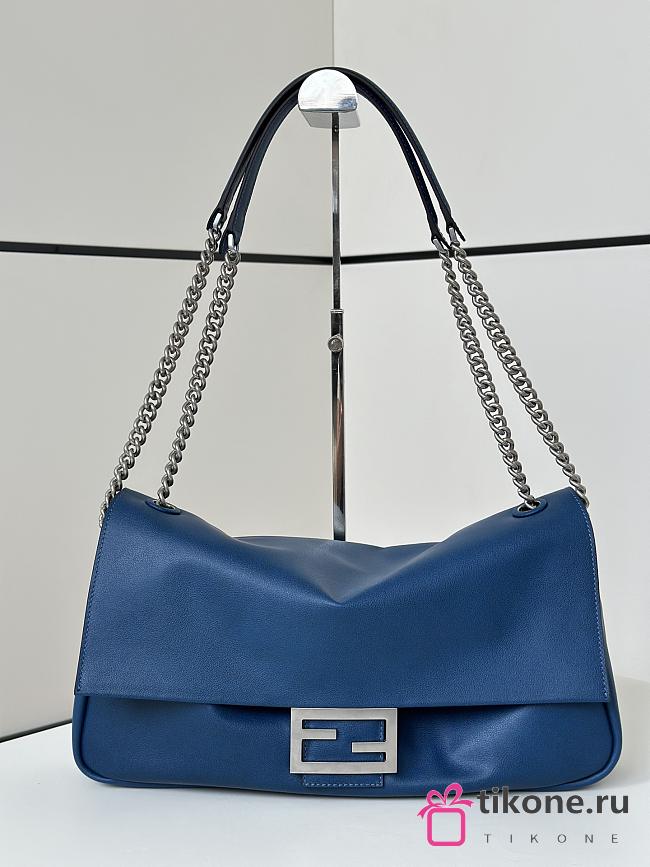 Fendi Baguette Chain Large Leather Blue - 40x7x18.5cm - 1