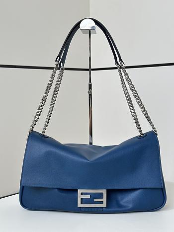 Fendi Baguette Chain Large Leather Blue - 40x7x18.5cm