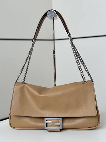 Fendi Baguette Chain Large Leather Beige - 40x7x18.5cm
