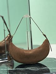 Prada Demi Lune Large Suede Leather Shoulder Bag Brown 1BC255 - 42x19.5x8.5cm - 2