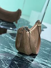 Prada Demi Lune Large Suede Leather Shoulder Bag Brown 1BC255 - 42x19.5x8.5cm - 5