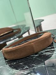 Prada Demi Lune Large Suede Leather Shoulder Bag Brown 1BC255 - 42x19.5x8.5cm - 6