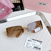 Miumiu Logo Oval Sunglasses in Brown A51S  - 2
