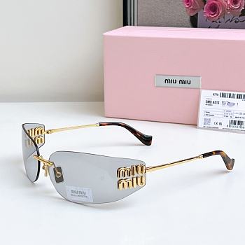 Miumiu Logo Oval Sunglasses in Gray A51S 