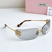Miumiu Logo Oval Sunglasses in Gray A51S  - 3