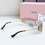 Miumiu Logo Oval Sunglasses in Gray A51S  - 4