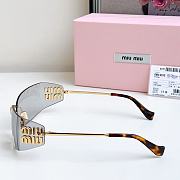 Miumiu Logo Oval Sunglasses in Gray A51S  - 5