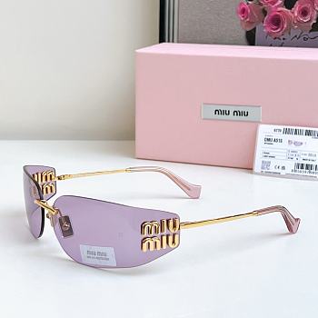 Miumiu Logo Oval Sunglasses in Pink A51S 