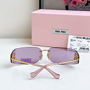 Miumiu Logo Oval Sunglasses in Pink A51S  - 3