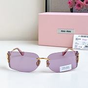 Miumiu Logo Oval Sunglasses in Pink A51S  - 4