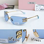 Miumiu Logo Oval Sunglasses in Blue A51S  - 3