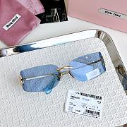 Miumiu Logo Oval Sunglasses in Blue A51S  - 2
