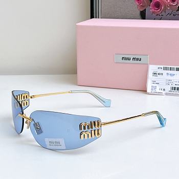 Miumiu Logo Oval Sunglasses in Blue A51S 