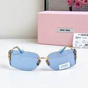 Miumiu Logo Oval Sunglasses in Blue A51S  - 4