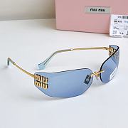 Miumiu Logo Oval Sunglasses in Blue A51S  - 6