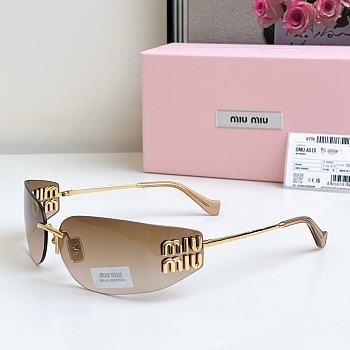 Miumiu Logo Oval Sunglasses in Brown A51S 