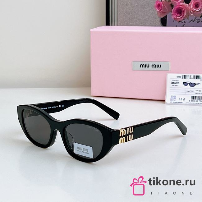 Miumiu Sunglasses Black/ Dark Gray SMU A03S - 1