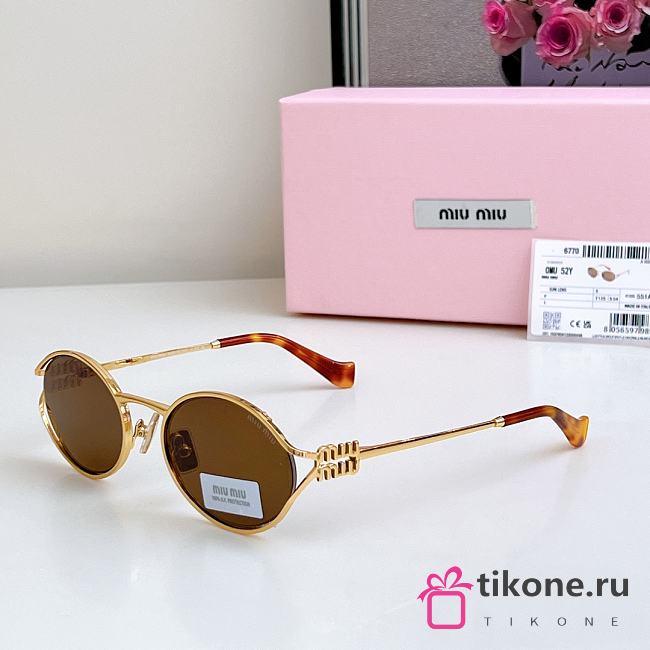 Miumiu Sunglasses Oval Loden Gold MU52YS  - 1