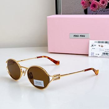 Miumiu Sunglasses Oval Loden Gold MU52YS 
