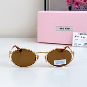 Miumiu Sunglasses Oval Loden Gold MU52YS  - 2
